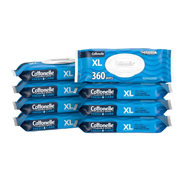 360-Count (8x45-ct) Cottonelle XL Flushable Wet Wipes