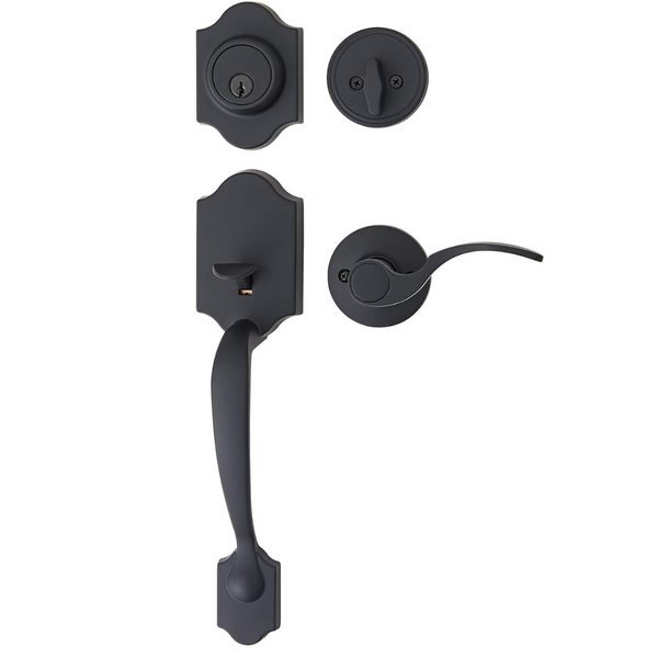 Amazon Basics Handleset with Shelby Lever, Matte Black