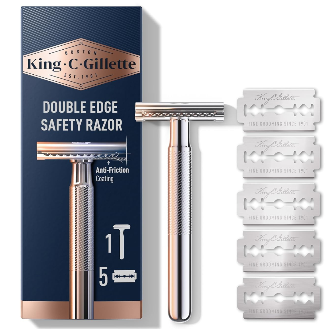 King C. Gillette Double Edge Safety Razor Chrome Plated Handle