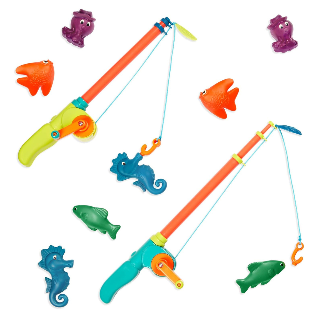 B. Toys Magnetic Fishing Game – 2 Fishing Rods & 8 Sea Animals – Color-Changing Toys For Bath, Pool