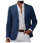 Men's Premium Long Sleeve Knit Denim Sport Jacket (Blue)