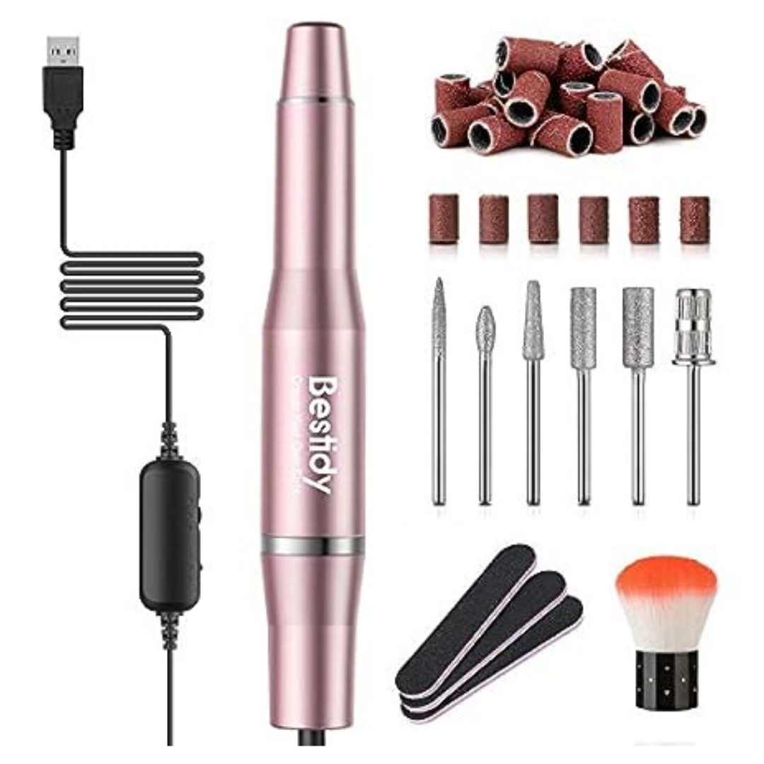 Bestidy USB Manicure Pen Sander Polisher Electric Nail Drill Kit