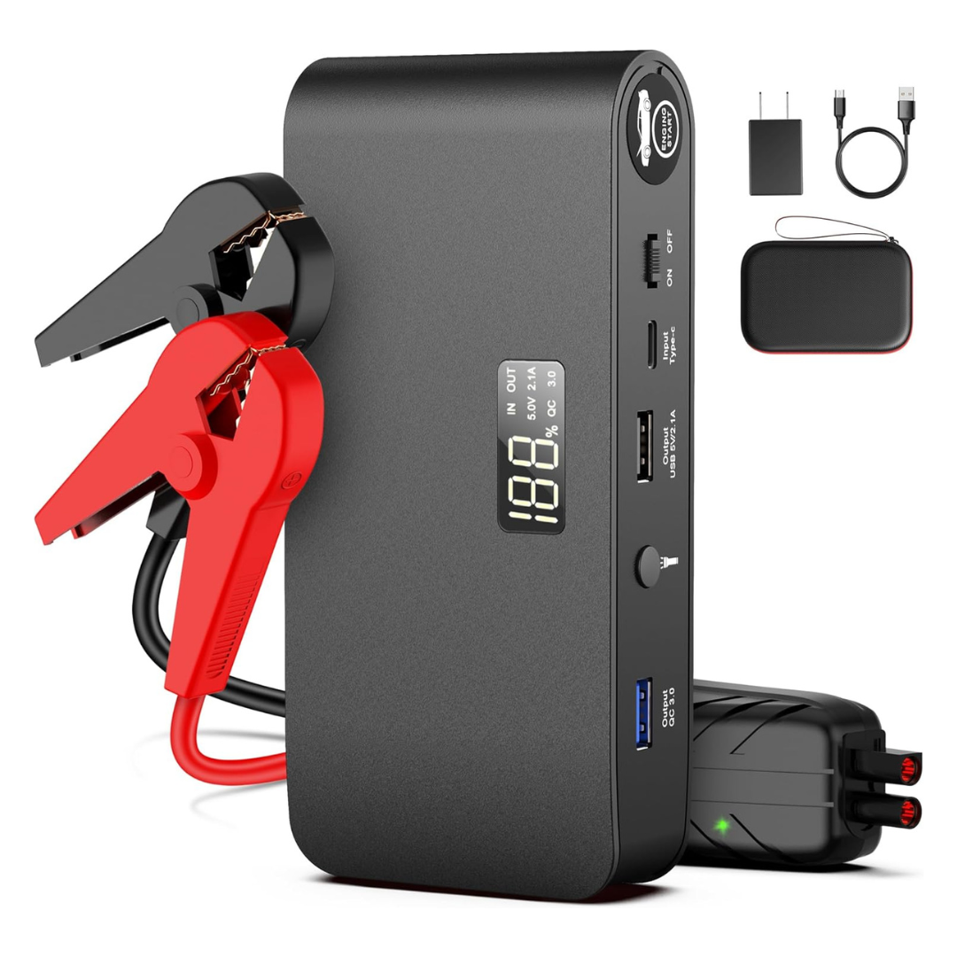 BooKoo 1600A 12V Battery Jump Starter With Jumper Cables