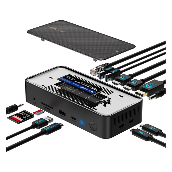 WAVLINK 13 In 1 USB-C Hub With 5Gbps M.2 PCIe/SATA SSD Enclosure