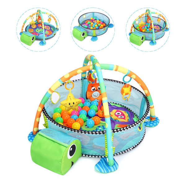 3-In-1 Baby Gym And Play Mat With Ocean Ball Sensory Toys (3 Colors)