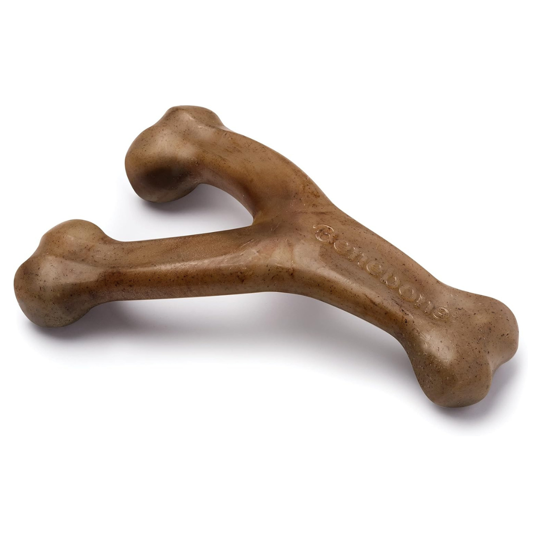 Benebone Real Bacon Wishbone Durable Dog Chew Toy