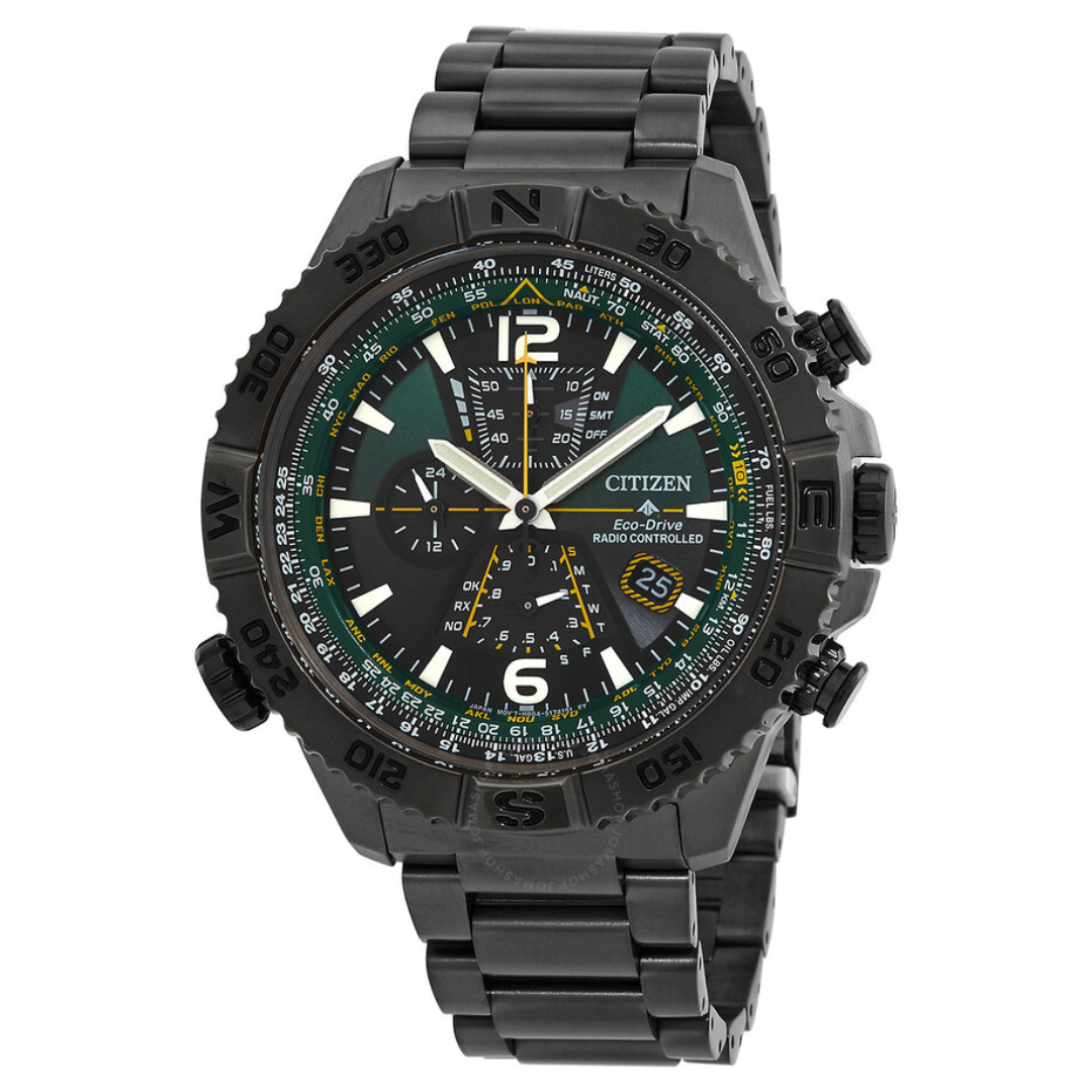 Citizen Men's Eco-Drive Promaster Navihawk A-T Green Dial Watch