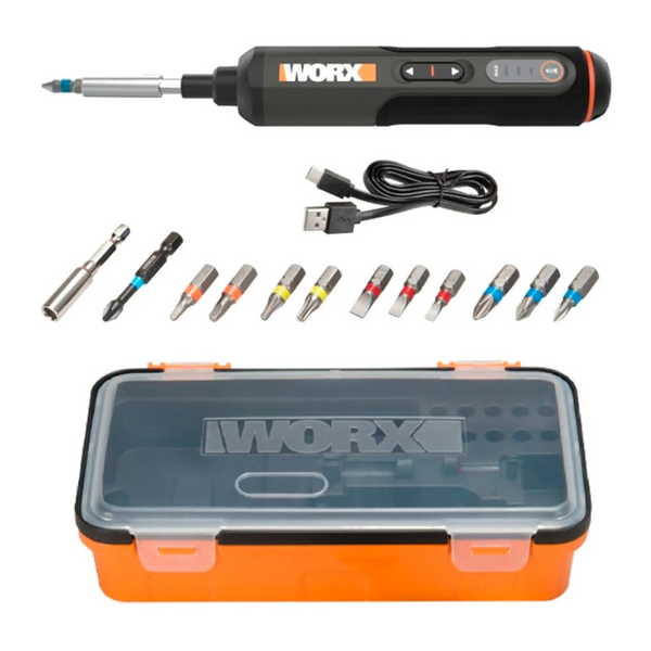 Worx WX240L 4V 3-Speed 1/4" Cordless Electric Screwdriver W/ Storage Box