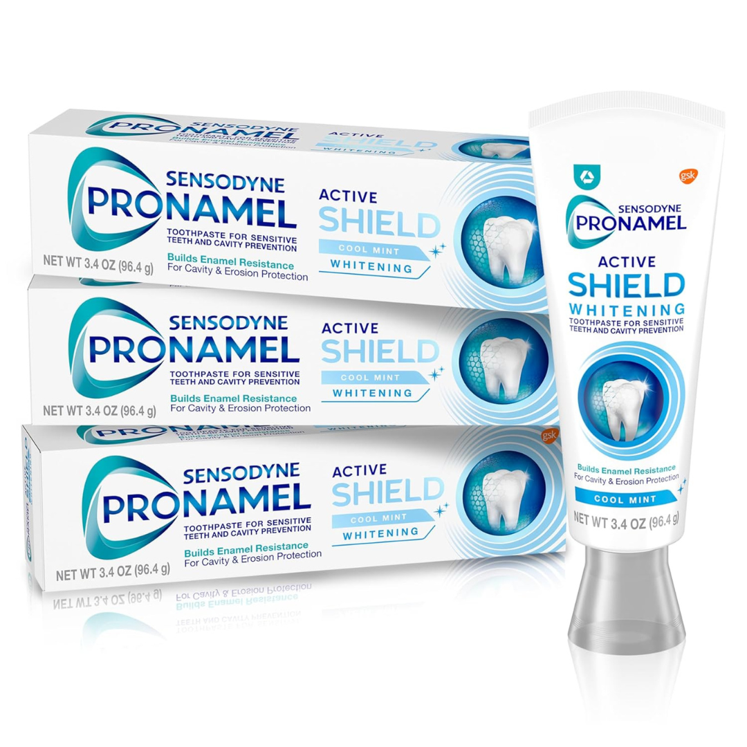 3-Pack Sensodyne Pronamel Active Shield Whitening Enamel Toothpaste