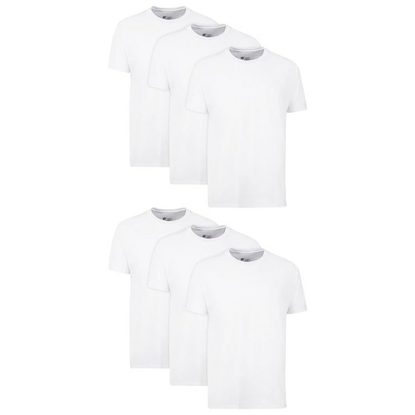 Hanes Men’s Cotton Moisture-Wicking Crew Tee Undershirts (6 Pack)