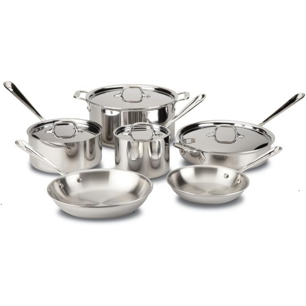 All-Clad D3 3-Ply 10 Piece Stainless Steel Cookware Set