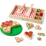 Melissa & Doug Wooden Pizza Party Play Food Set With 36 Toppings