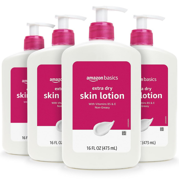 4-Pack Amazon Basics Extra-Dry Skin Lotion with Vitamins B5 & E (16 fl oz )