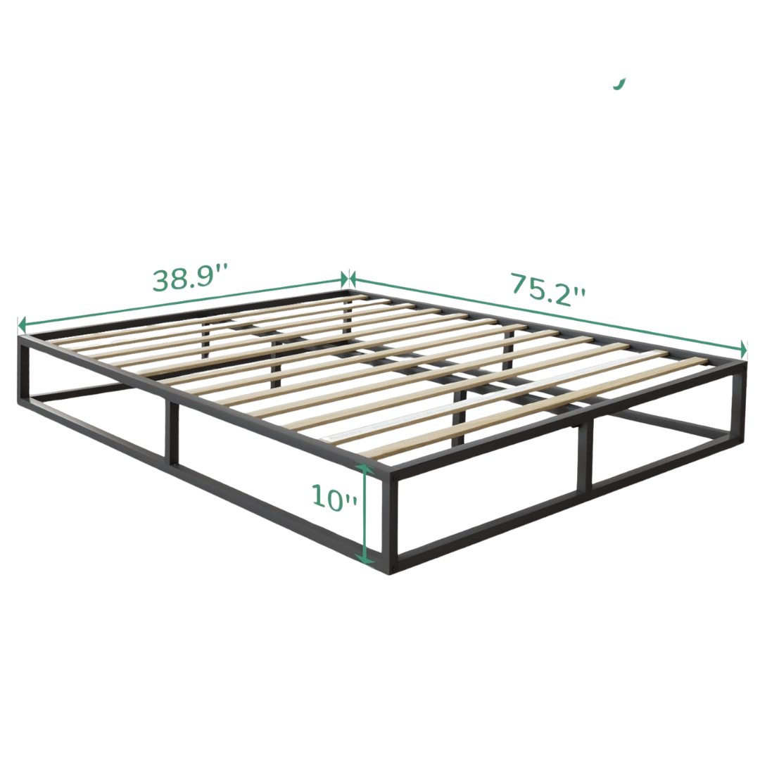 Novilla Heavy Duty Wood Sturdy Metal Platform Noise-Free Twin Bed Frame