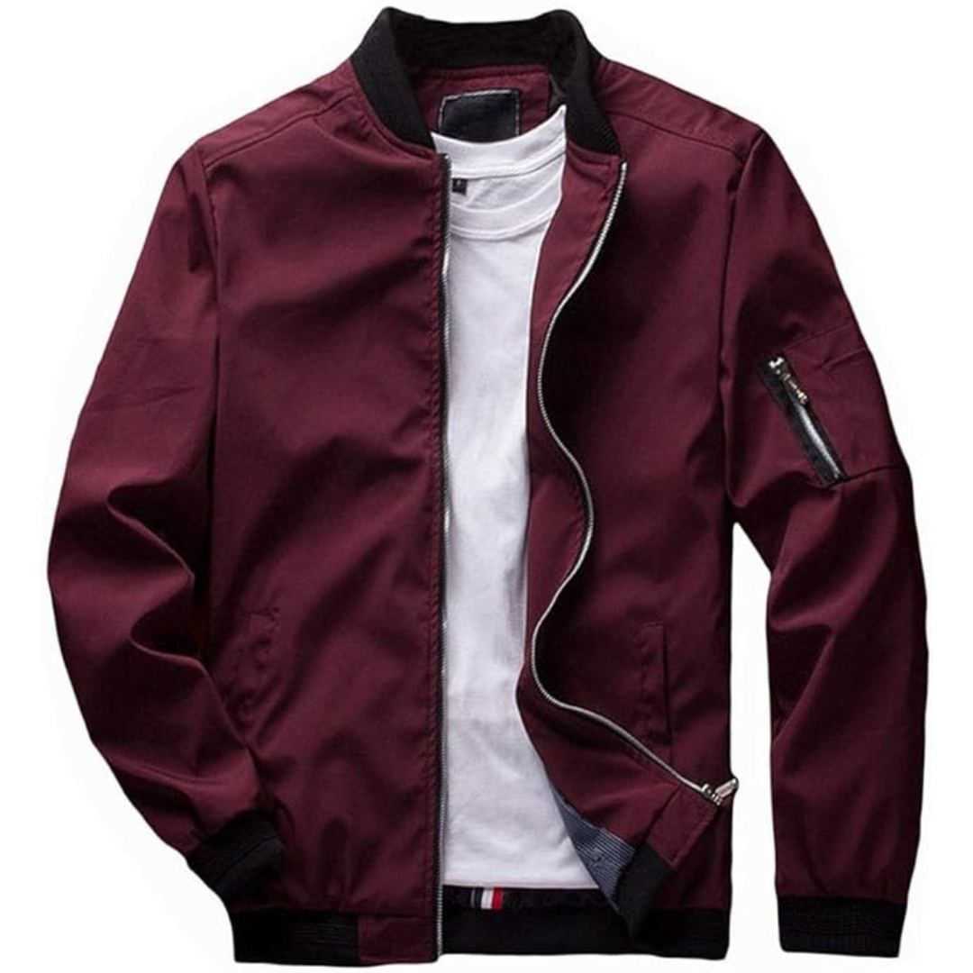 Men's Slim Fit Lightweight Softshell Flight Bomber Jacket