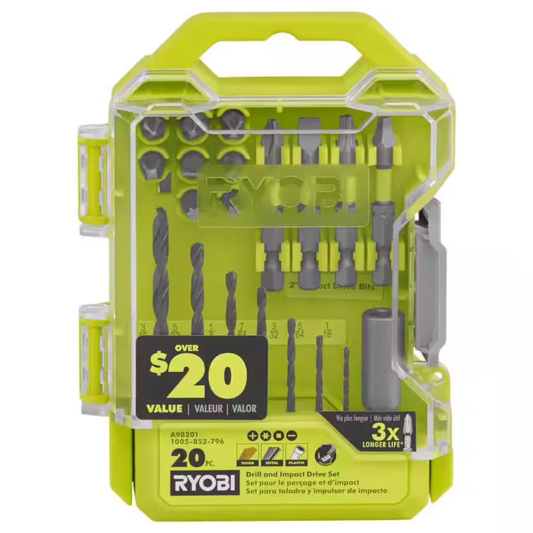 20-Piece Ryobi Drill & Impact Drive Kit (A98201)