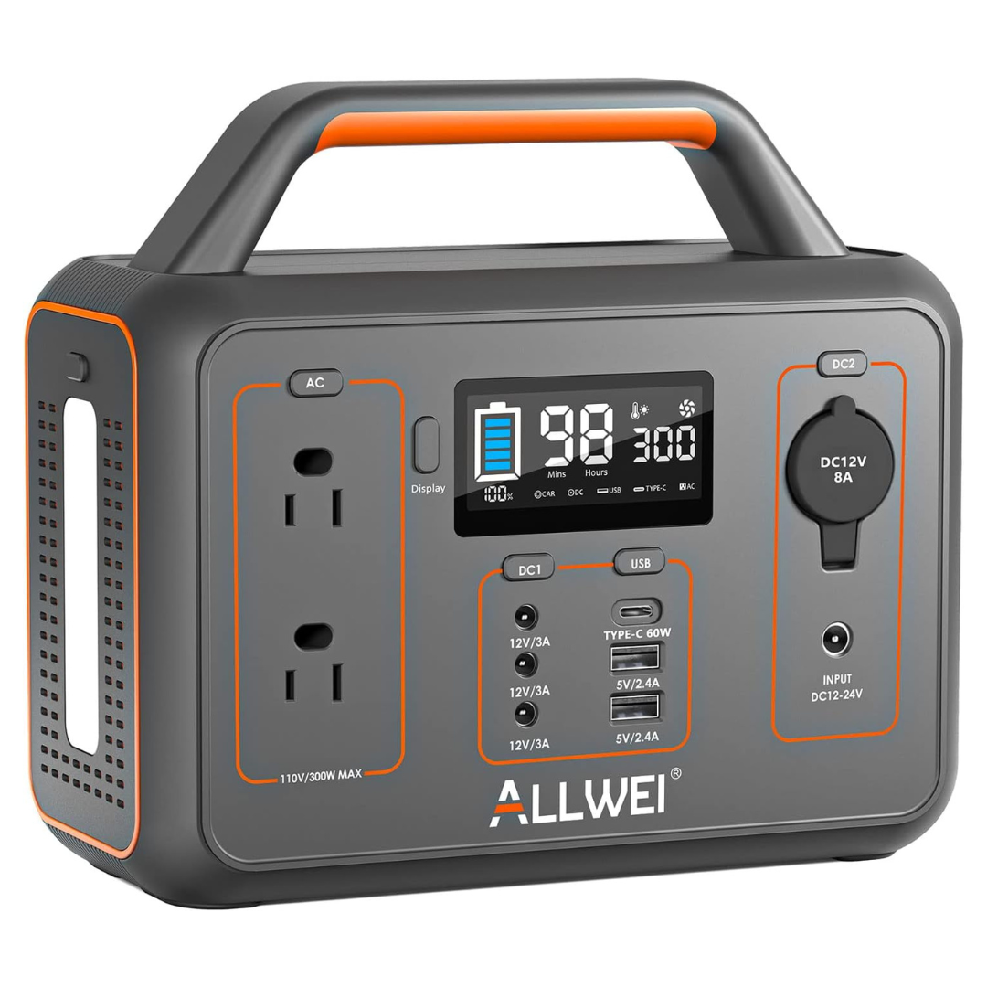 Allwei 280Wh Portable Power Station with 300W (Peak 600W)