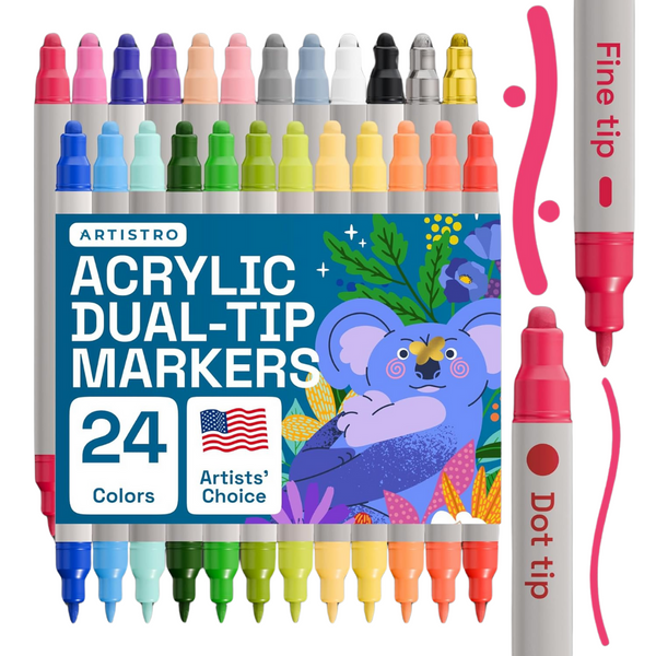 24-Count Dual Dot & Fine Tip Acrylic Paint Markers