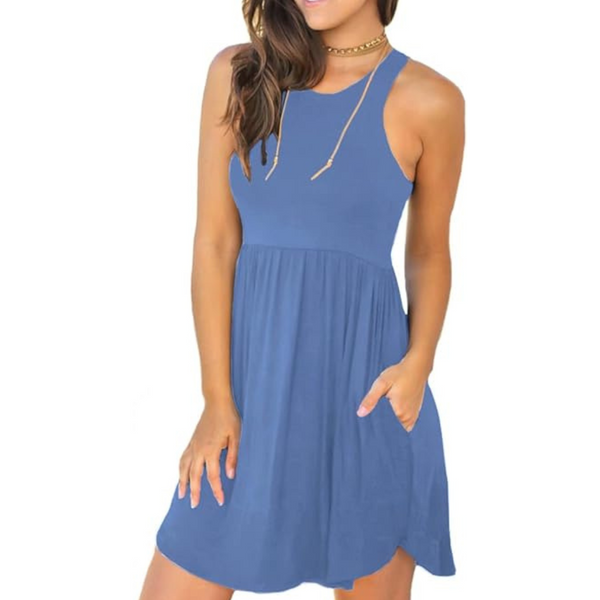 Women's Stretchy Silky Soft Summer Casual Sundresses with Pocket