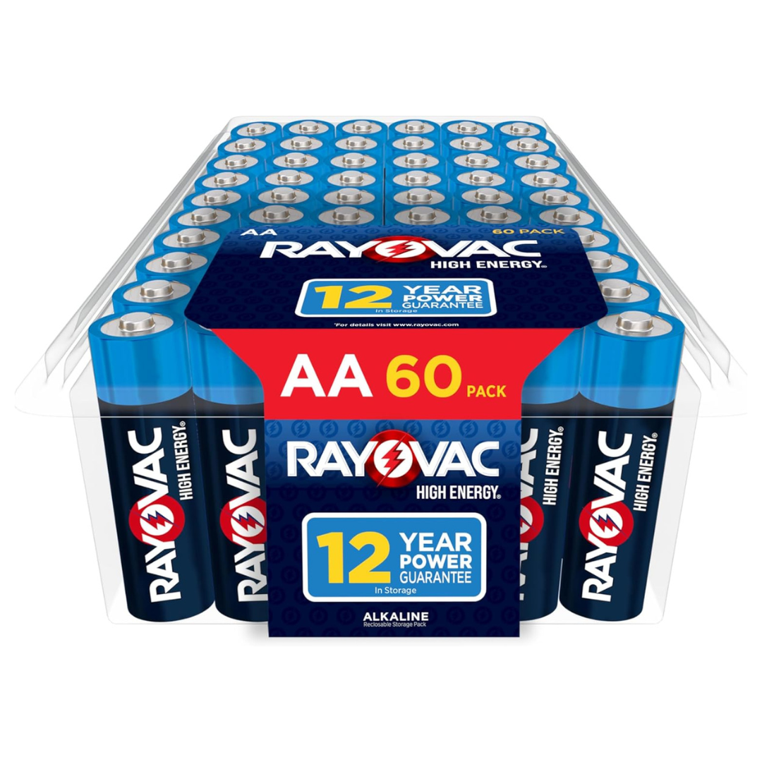 60-Count Rayovac High Energy Alkaline AA Batteries