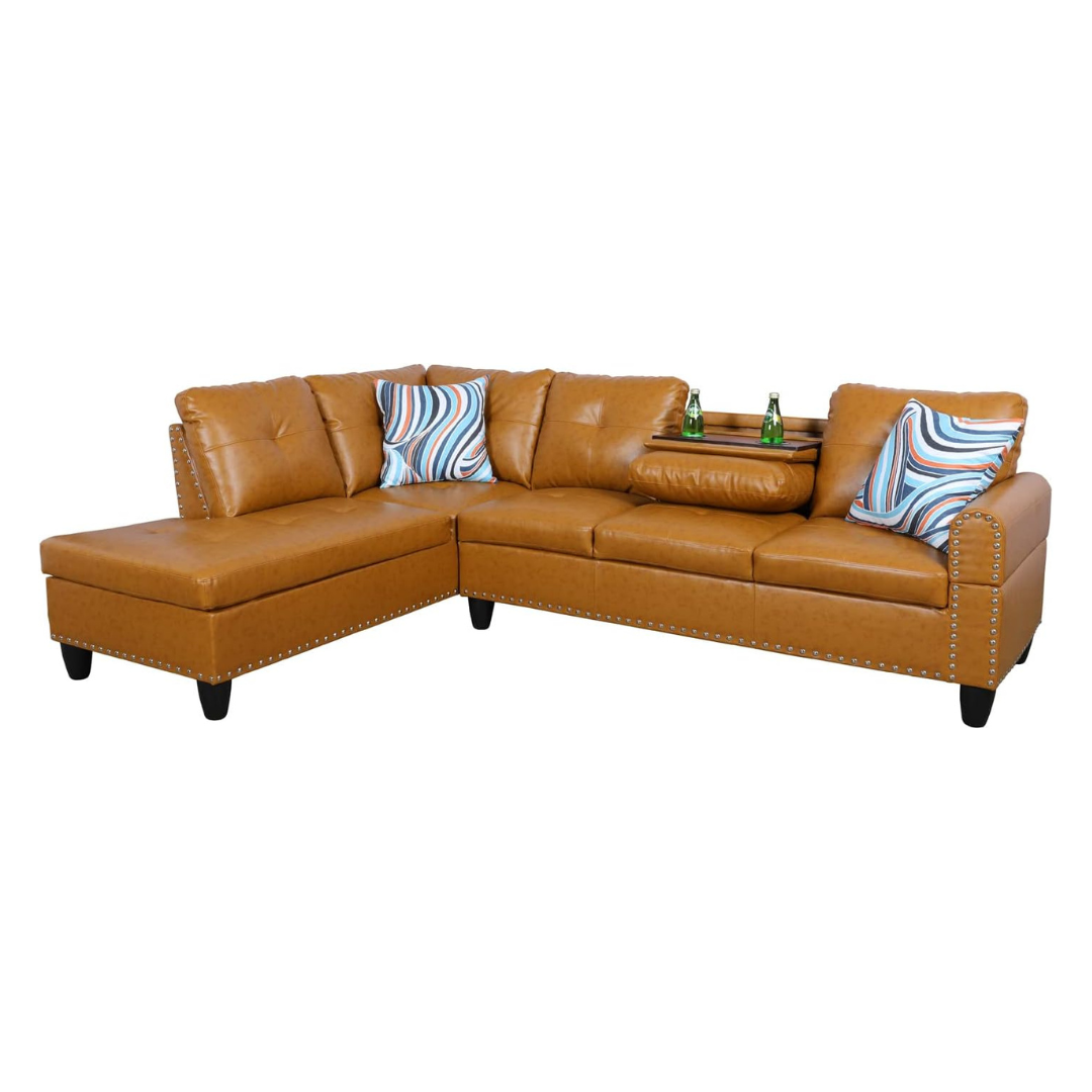 GlasFlength L Shaped Sectional Sofa With Ottoman