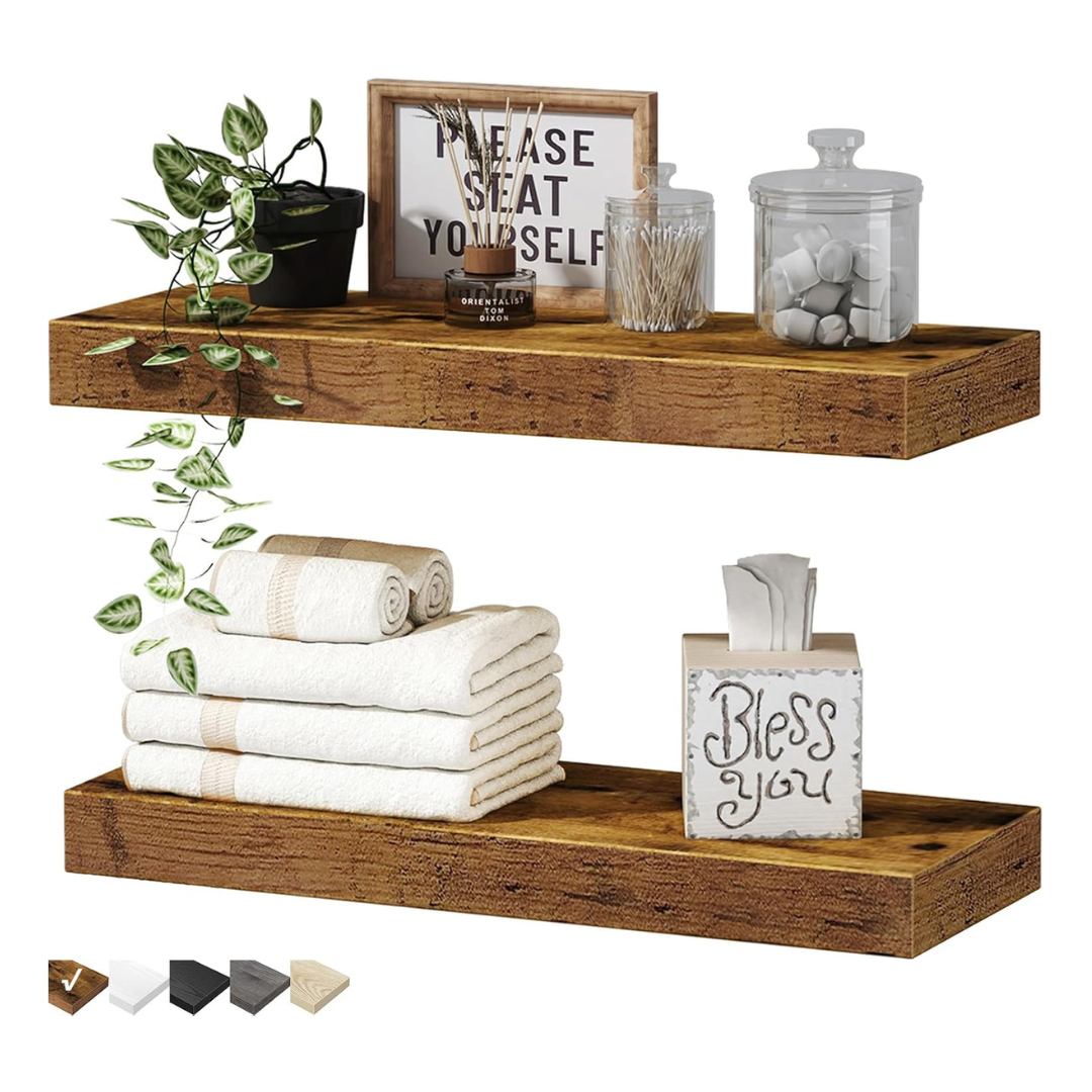 Set Of 2 Qeeig 16" Bathroom Floating Shelves