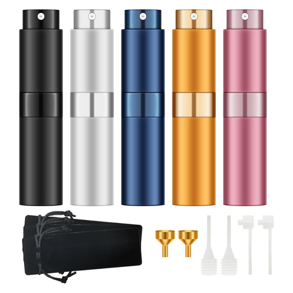 5 Pcs Perfume Atomizer Travel, Refillable Cologne Containers (Various)