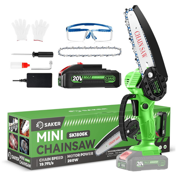 Portable Electric Cordless Battery Powered 6" Mini Chainsaw