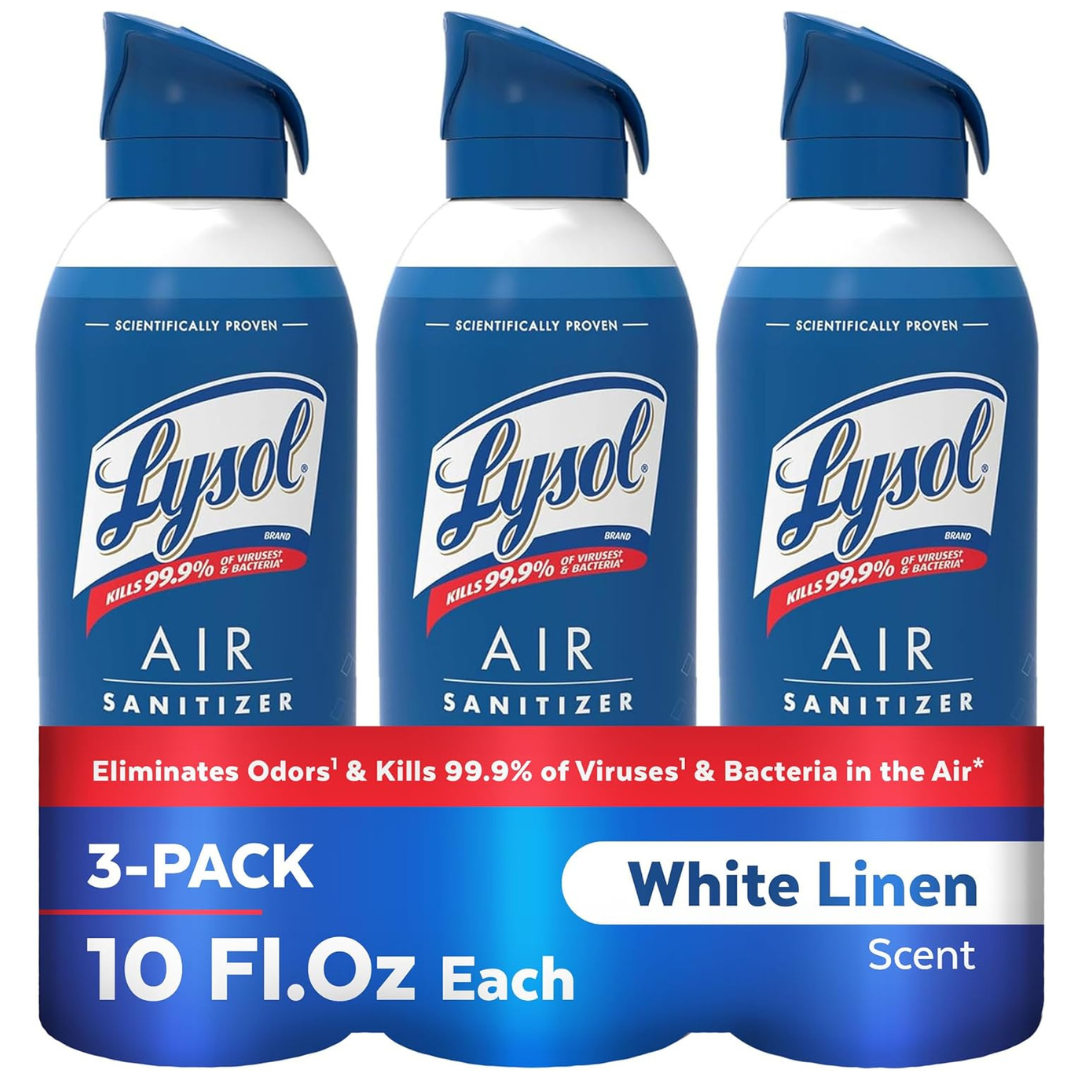 3-Pack 10-Oz Lysol Air Sanitizer Spray (White Linen Or Simple Fresh)