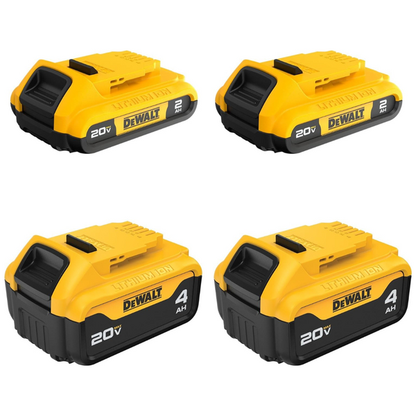 4-Count Dewalt 20V MAX 4Ah And 2Ah Batteries (DCB324-4)