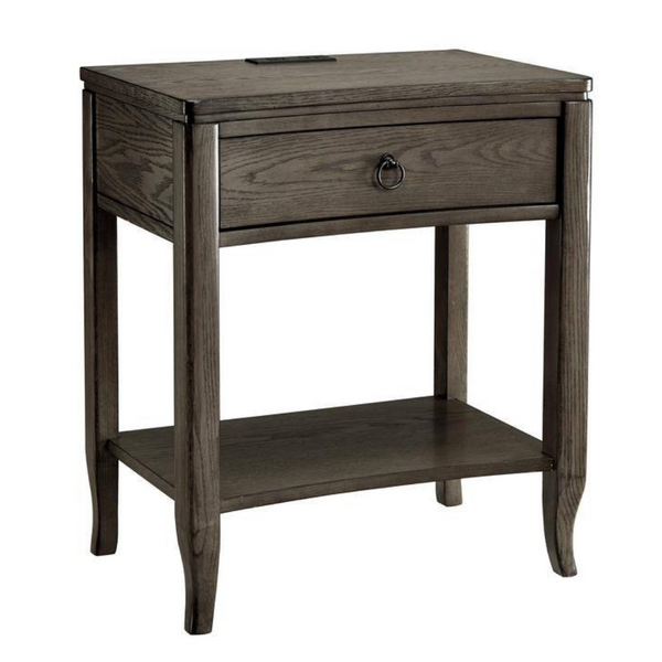 Leick Home Annette Oak Drawer Nightstand Side Table