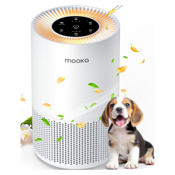 Mooka H13 True HEPA Air Purifier For Up To 1200 Sq Ft (White)