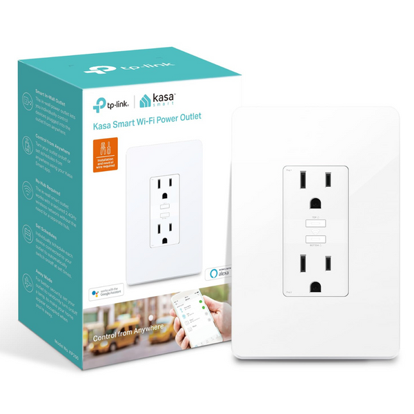 TP-Link Kasa KP200 In-Wall Smart HomeWiFi Power Outlet Plug