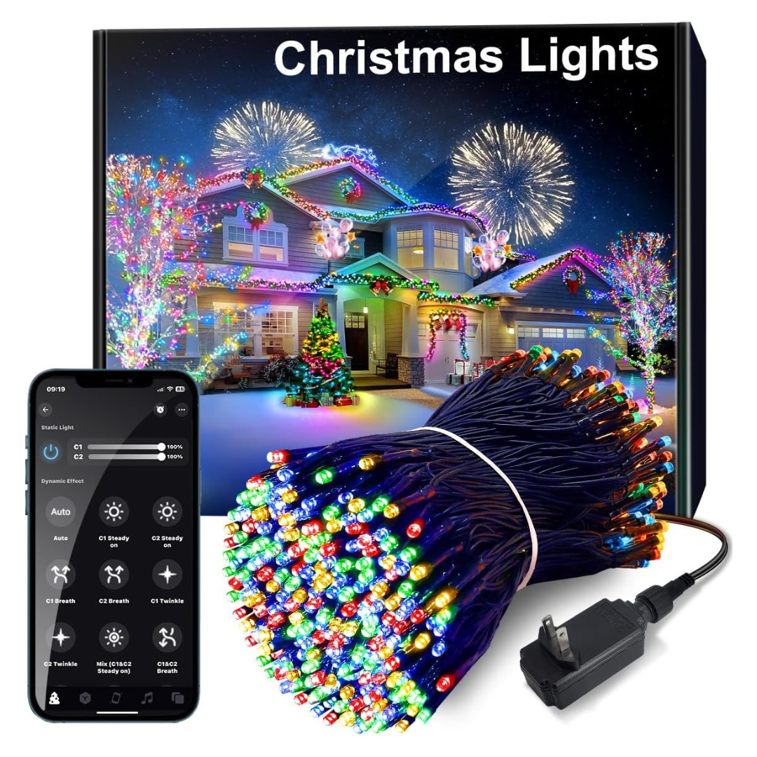 Dreamland 100Ft Smart 300 LED RGB Color Changing Christmas Lights