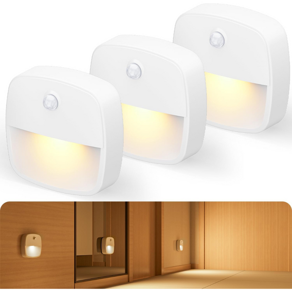 3-Pack Moartcilux Motion Sensor LED Stair Battery Under Cabinet Light