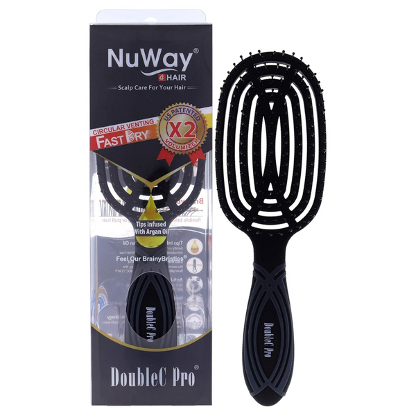 NuWay 4HAIR DoubleC PRO Double Curved Detangling Brush