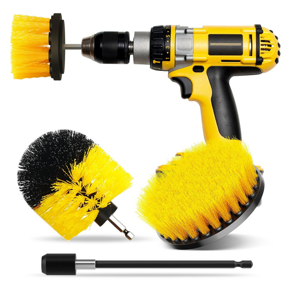 4-Pack Power Scrubber Brushes with Extended Attachment Sets