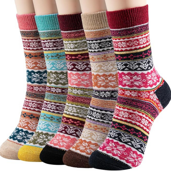 5 Pairs Wool Soft Crew Socks