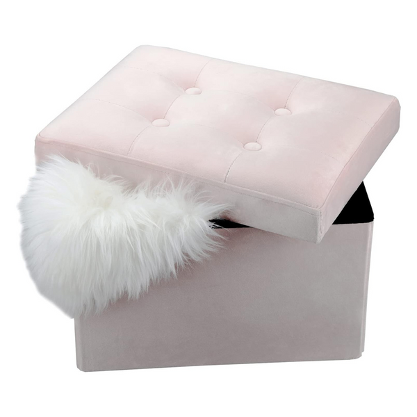 Small Velvet Ottoman With Storage