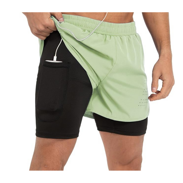 2 In 1 Men's Workout Running Shorts