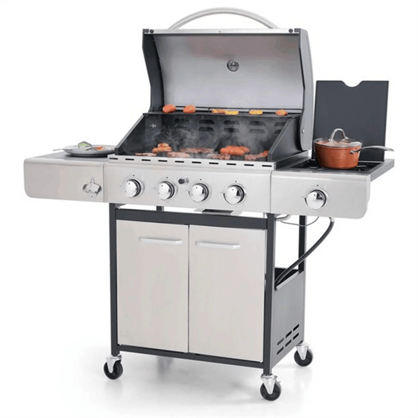 Summit Living 4 Burner Propane Gas Grill With Side Burner