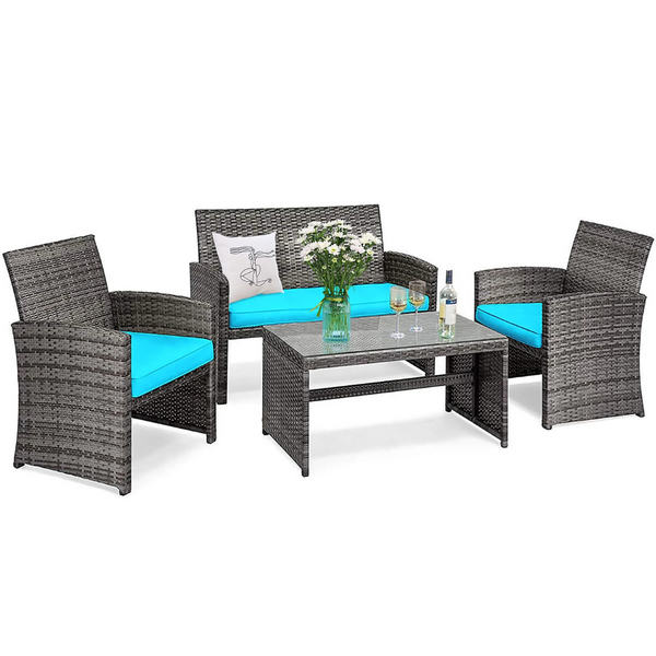 Costway 4-Piece Wicker Patio Conversation Set (Various)