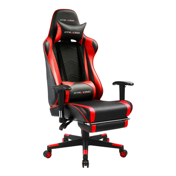 Gtracing PU Leather Office Gaming Chair With Footrest & Headrest