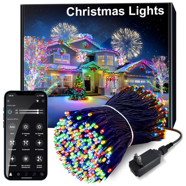 Dreamland 100Ft Smart 300 LED RGB Color Changing Christmas Lights