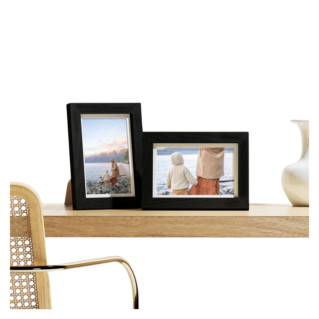 Set Of 6 Vittanly Walnut Wooden Picture Frames