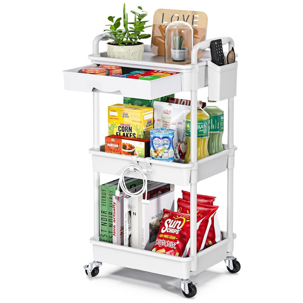 EaseSky 3-Tier Multifunctional Rolling Utility Storage Organizer Cart