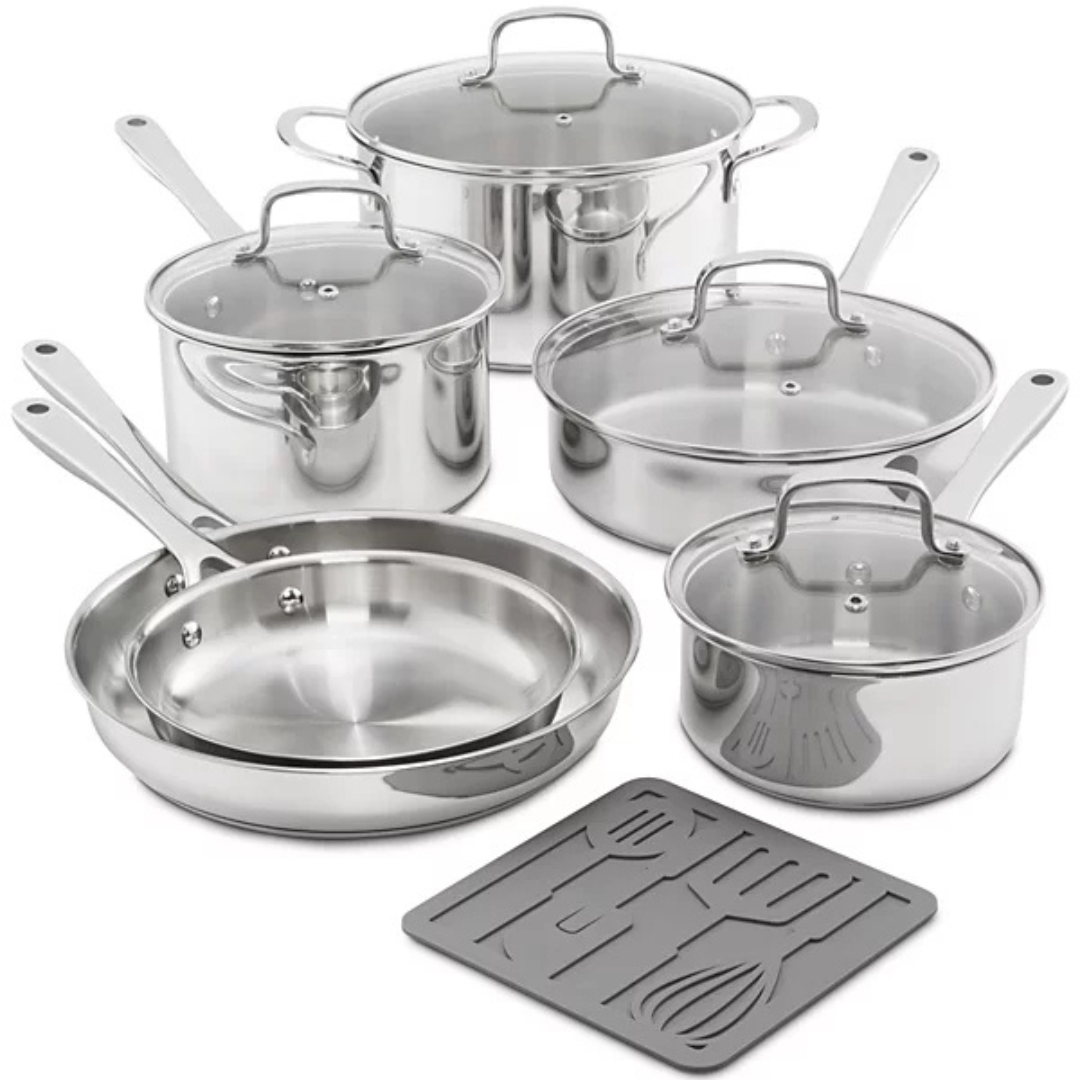 11-Piece The Cellar Stainless Steel Cookware Set