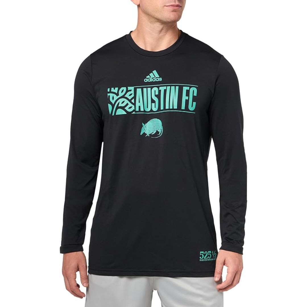 Adidas Men's Long Sleeve Pre-Game T-Shirt (Black/Austin FC)