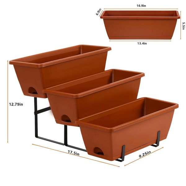 3-Pack Vertical Raised Garden Bed with 9 Planter Box