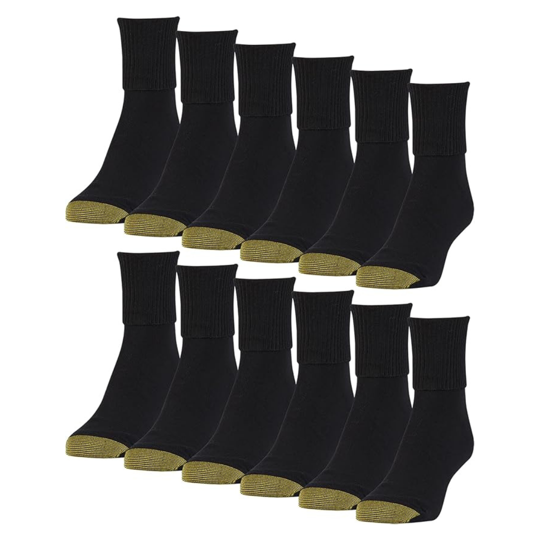 GOLDTOE Women’s Classic Turn Cuff Socks (6 Pack)